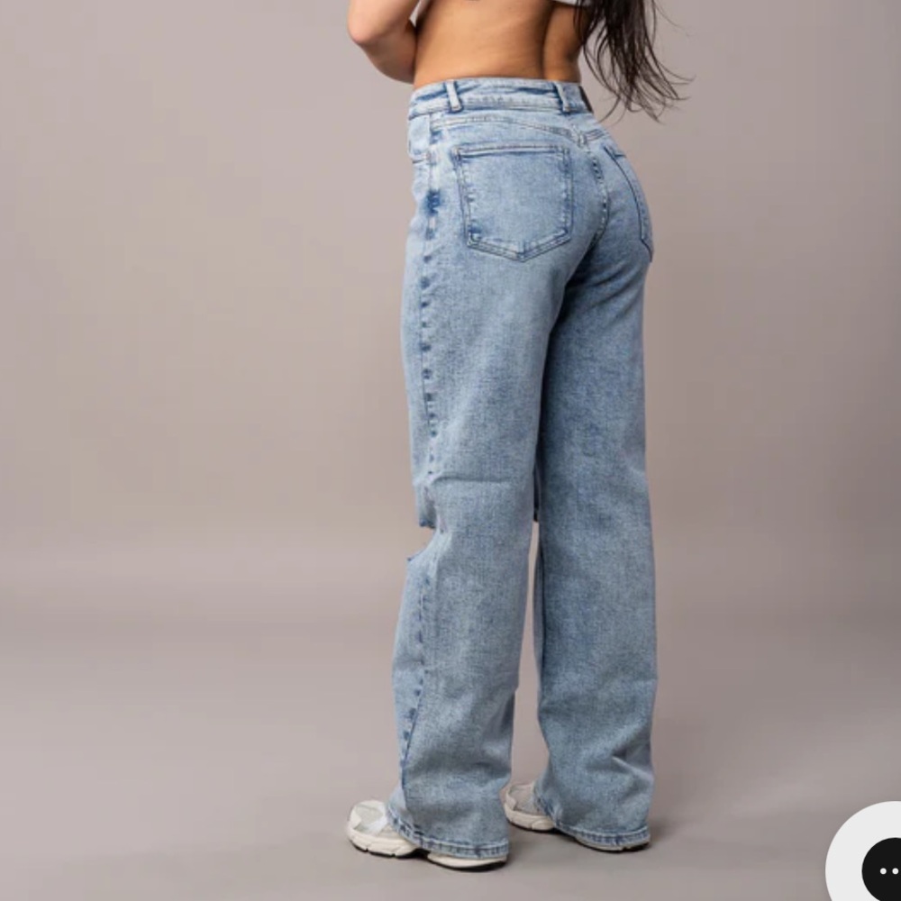 Fitjeans Women’s Large Baggy Ripped 80s Blue Stretch Jeans - Picture 10 of 10